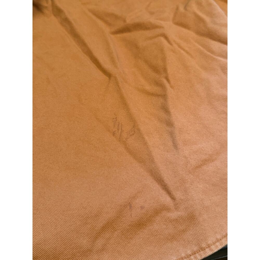 L.L.Bean Men Large Brown Canvas Shirt Flannel Lined Cotton Outdoor Workwear - Picture 14 of 15